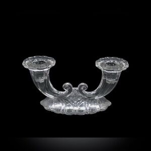 Heisey “Warwick Clear” Double Light Candlestick